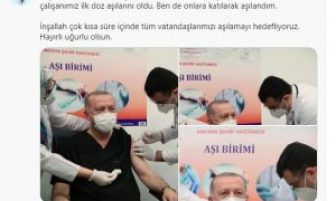 CUMHURBAŞKANIMIZ RECEP TAYYİP ERDOĞAN AŞI OLDU