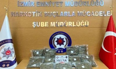 İzmir’de durdurulan araçta 11 kilo uyuşturucu ele geçirildi