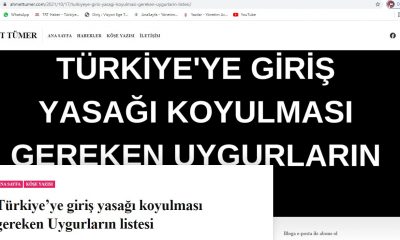 Türkiye’ye giriş yasağı koyulması gereken Uygurların listesi