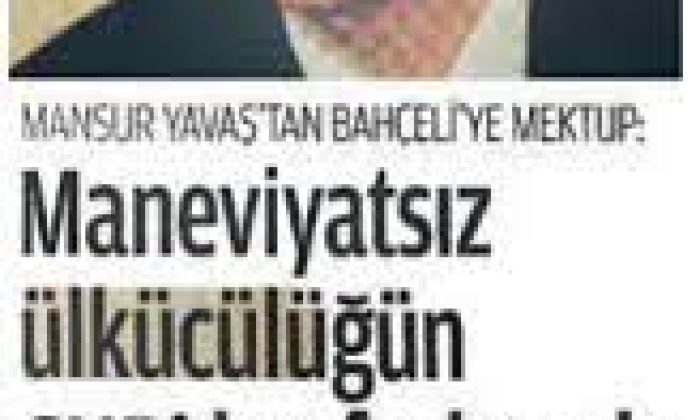 Mansur Yavaş,Bahçeliye mektup yazdığın gibi,bir mektup da Kemal Kılıçdaroğlu’na yazsana…