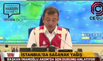 Ekrem İmamoğlu yeleğiyle AKOM’da yağmur yağmasını bekledi.