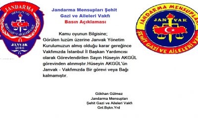 Jandarma Mensupları Şehit Gazi ve Aileleri Vakfı Basın açıklaması