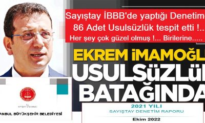 Ekrem İmamoğlu Sayıştay Denetimde 91 Kanunsuz İşlemden dolayı Görevden alınıp  yargılanabilir !…