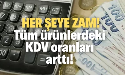 Noter, pasaport, vize, cep telefonu,KDV oranları,kredi ve şans oyunları hepsi artırıldı