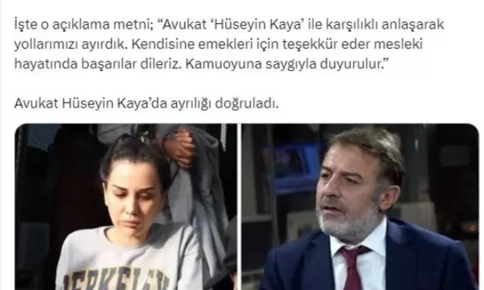 Dilan Polat;”Avukat ‘Hüseyin Kaya’ ile karşılıklı anlaşarak yollarımızı ayırdık