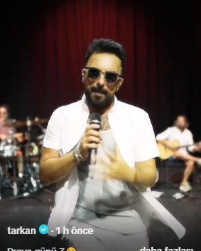 Tarkan Konser öcesi Provasını sosyal medyada paylaştı