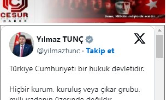 Türkiye Cumhuriyeti bir hukuk devletidir.